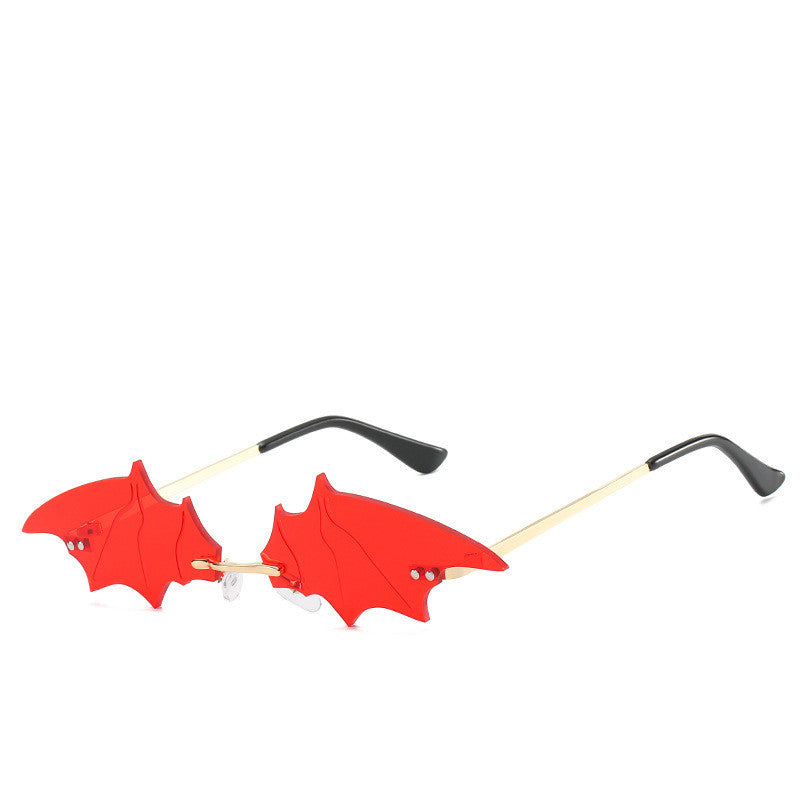 a pair of red sunglasses