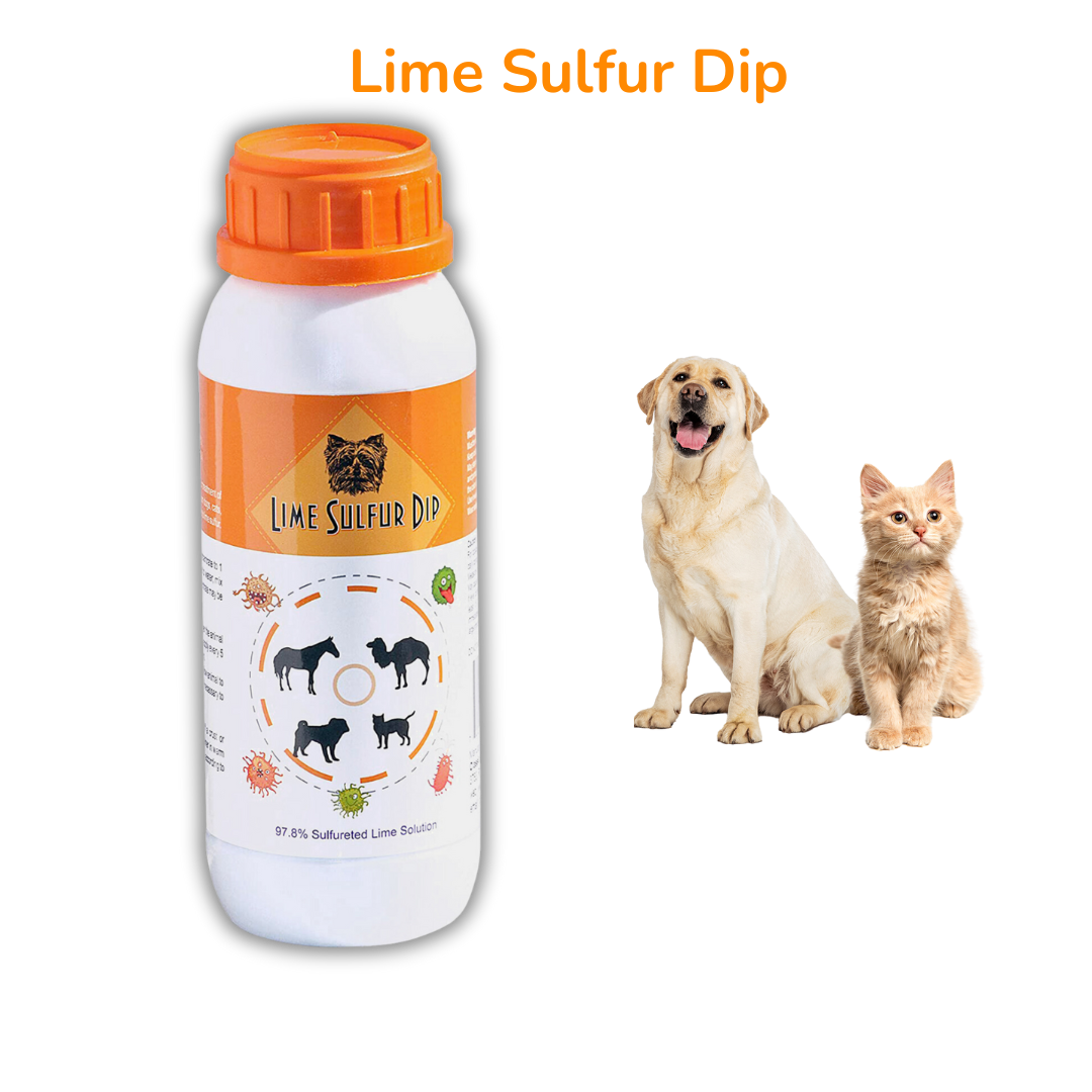 Healthy Paw Life Skin & Coat Care Combo - Lime Sulfur Dip 16 oz + Antiparasitic & Antiseborrheic Dog Shampoo 16 oz