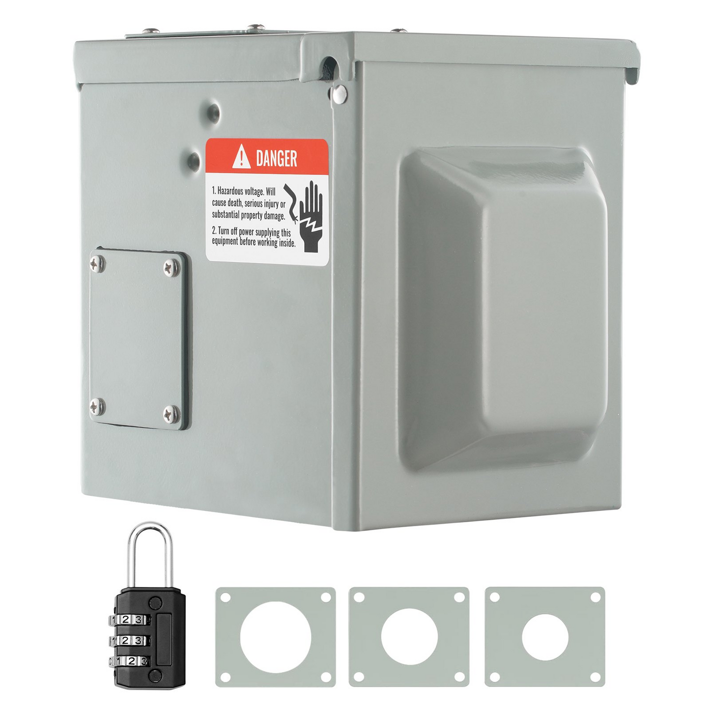 VEVOR 50 Amp RV Power Outlet Box, 125/250 Volt, Enclosed Lockable Outdoor RV Receptacle Box, NEMA 14-50R Weatherproof Electrical Panel, for RV Camper Trailer Motorhome Tested to UL Standards