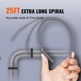 VEVOR Drain Auger 25Ft, Plumbing Snake Auto Feed, Plumbers Snake with Drill Attachment, Pipe Snake Drain Clog Remover for Kitchen Bathroom Shower Sink with Protective Hose and Gloves