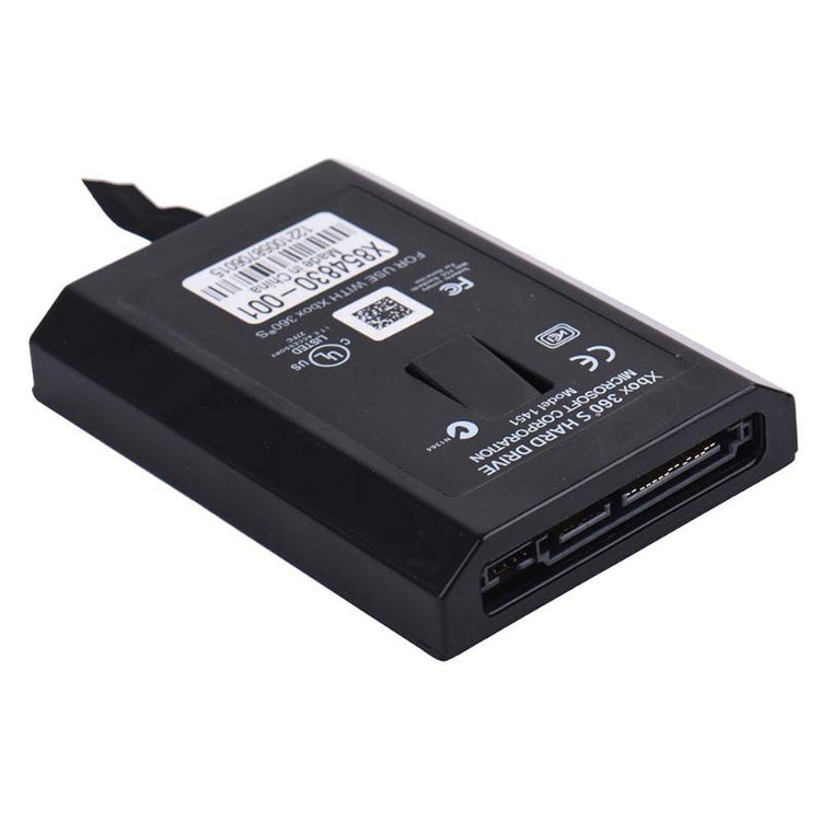 a black rectangular device with a white label