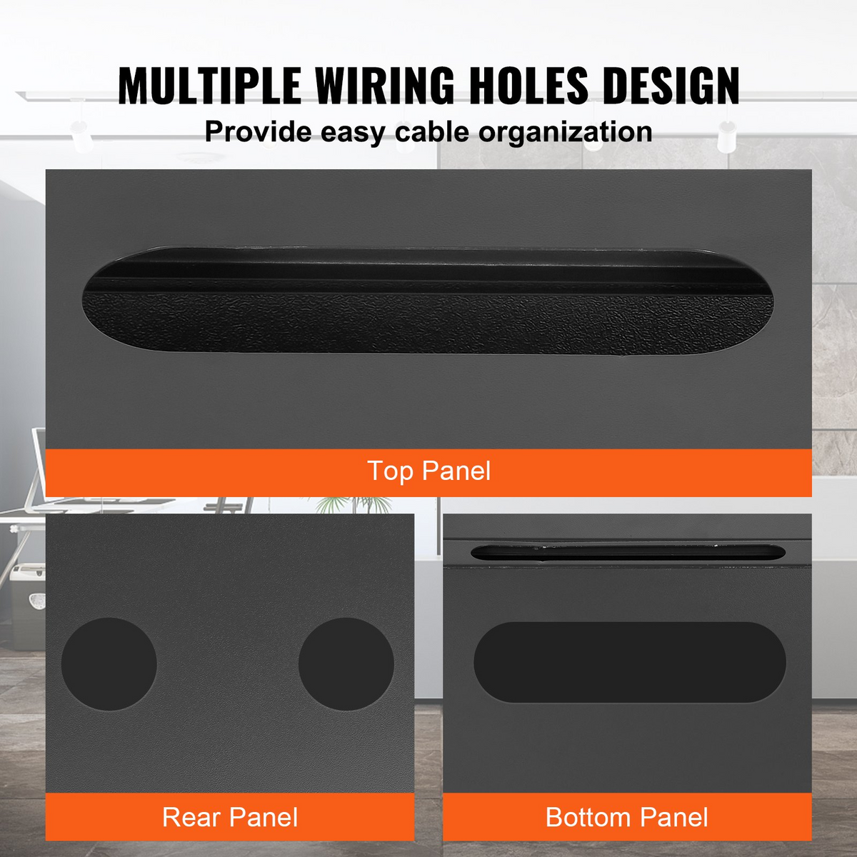 a wire box with a black rectangular object with orange text