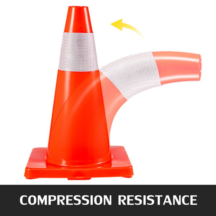 a orange cone with a white stripe