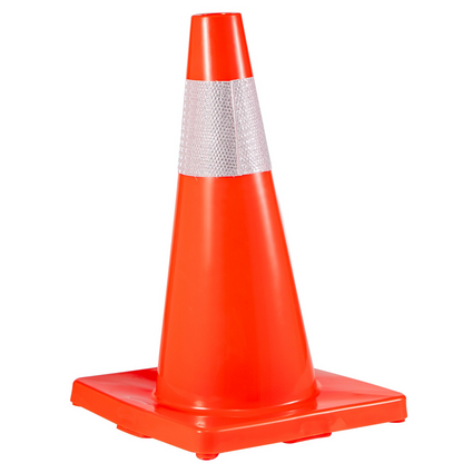 VEVOR 12Pack 18" Traffic Cones, Safety Road Parking Cones PVC Base, Orange Traffic Cone with Reflective Collars, Hazard Construction Cones for Home Traffic Parking