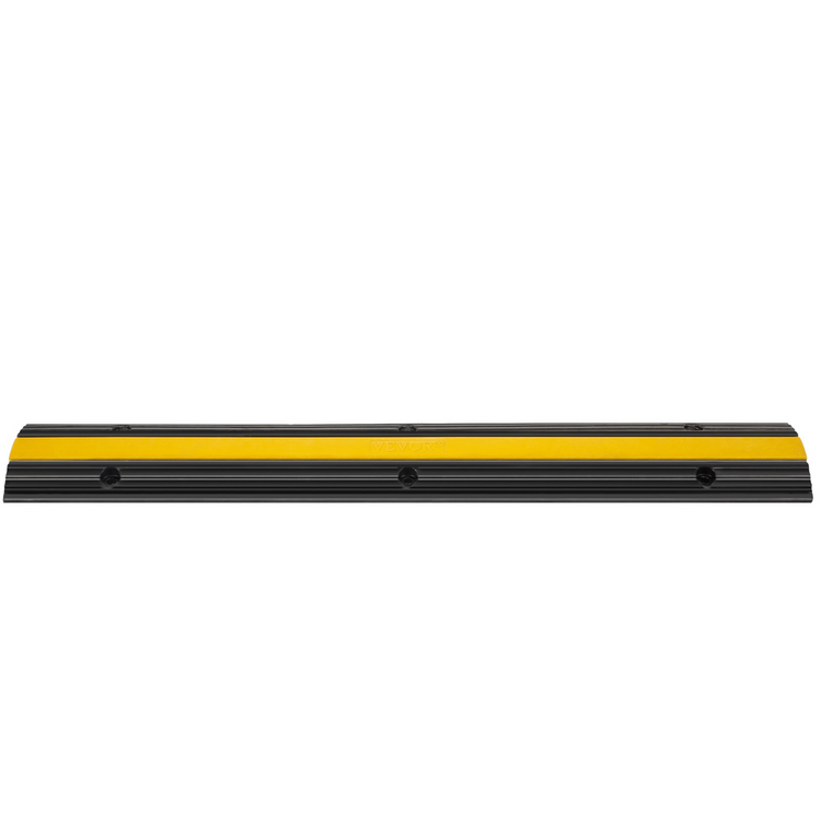 a black and yellow road block