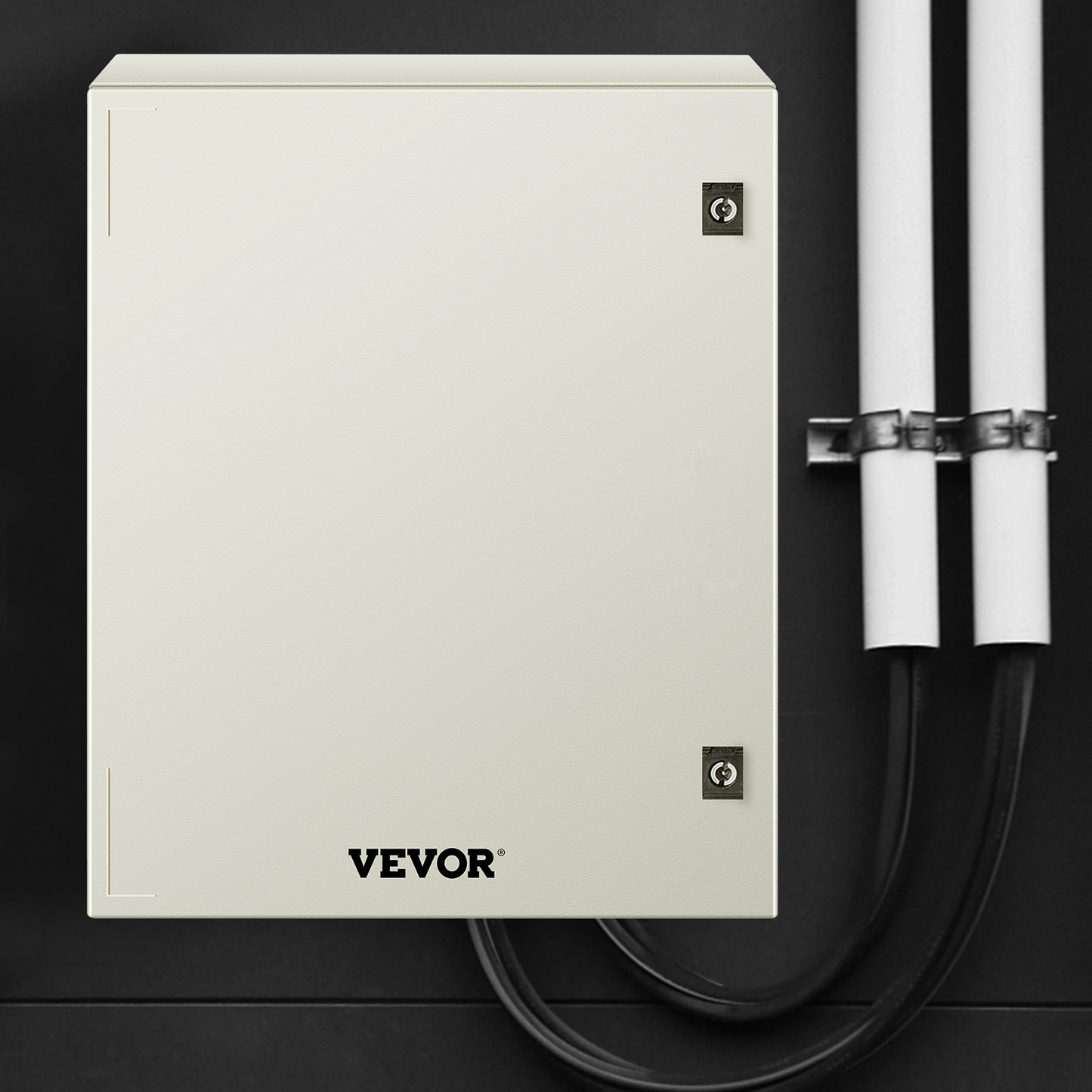 VEVOR NEMA Steel Enclosure, 24 x 16 x 9'' NEMA 4X Fiberglass Electrical Box, IP66 Waterproof & Dustproof, Outdoor/Indoor Electrical Junction Box, with Mounting Plate(60 x 40 x 23 cm)