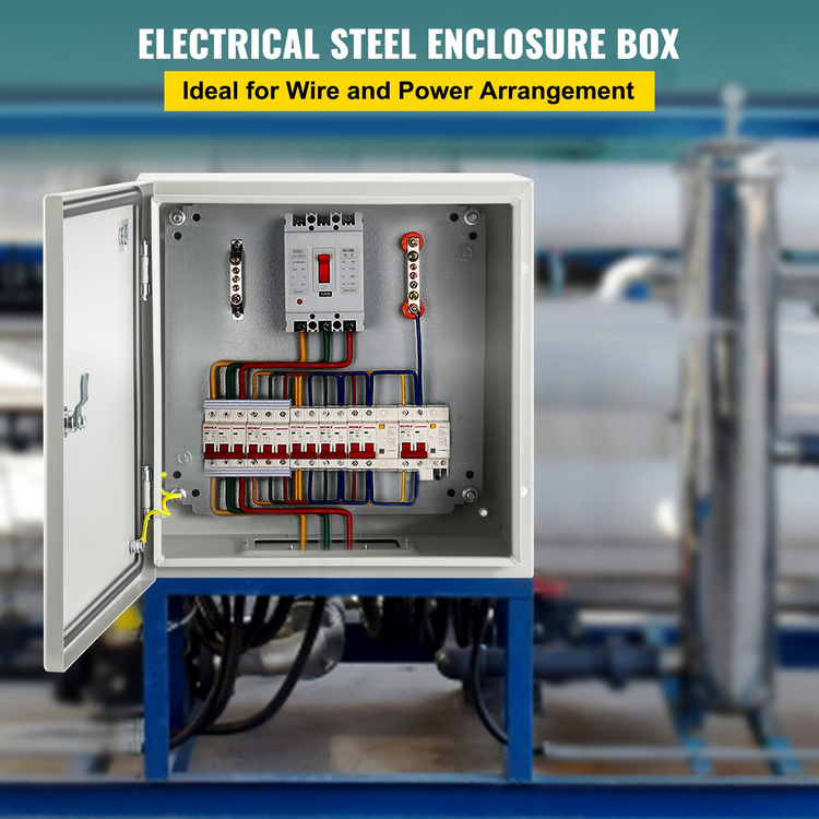 a metal box with wires and switches