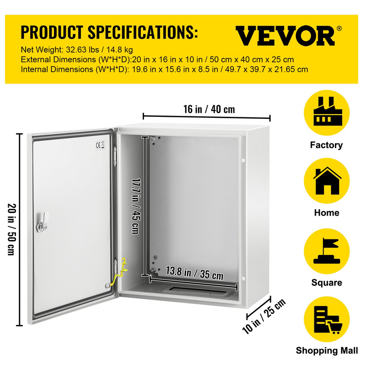 a metal box with a door open