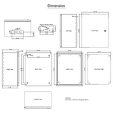 VEVOR NEMA Steel Enclosure, 20 x 16 x 10'' NEMA 4X Steel Electrical Box, IP66 Waterproof & Dustproof, Outdoor/Indoor Electrical Junction Box, with Mounting Plate