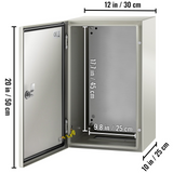 VEVOR NEMA Steel Enclosure, 20 x 12 x 10'' NEMA 4X Steel Electrical Box, IP66 Waterproof & Dustproof, Outdoor/Indoor Electrical Junction Box, with Mounting Plate