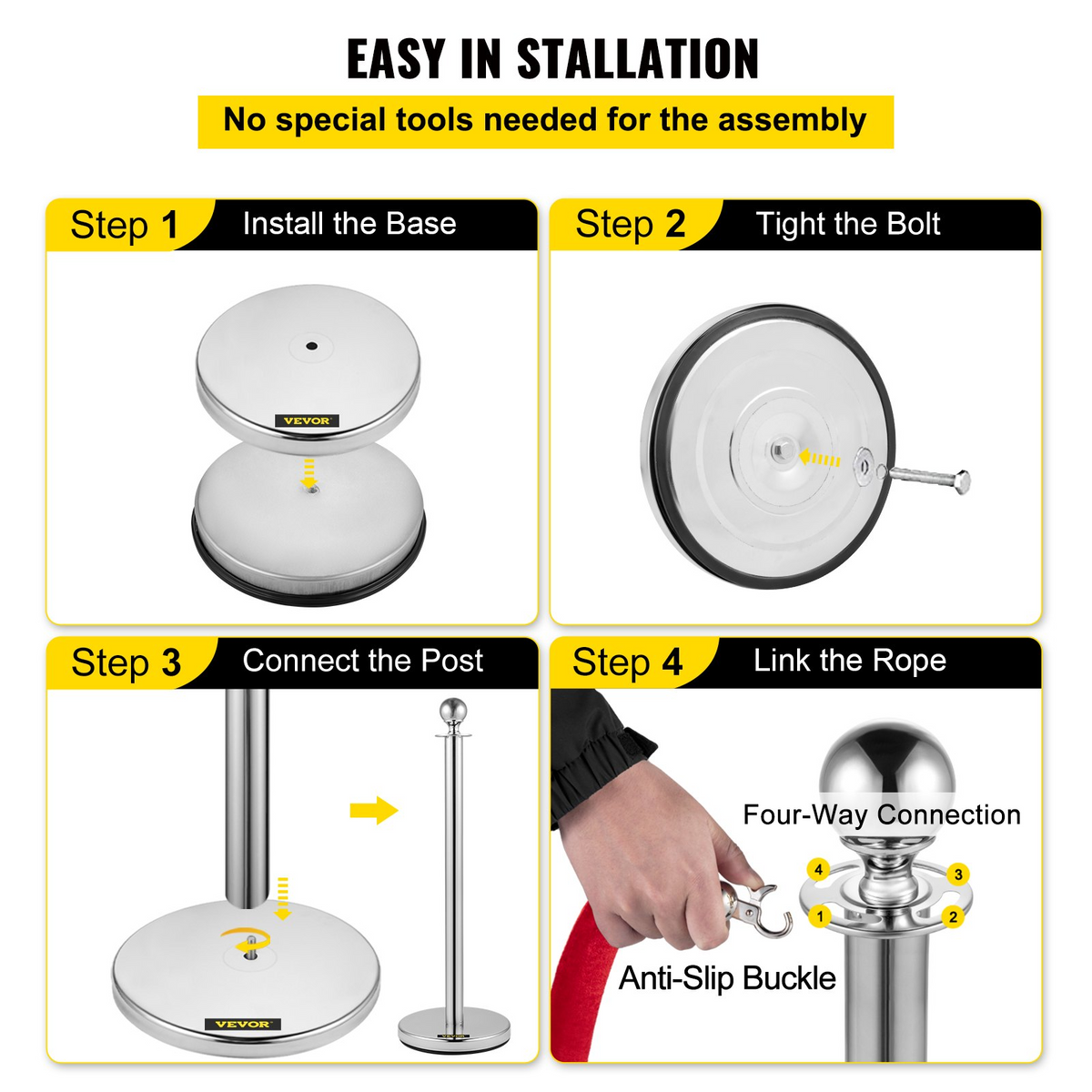 a collage of steps to install a base