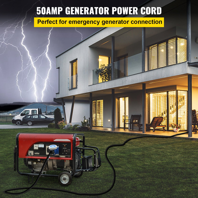 a power generator in a yard of a house