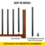 VEVOR Deck Balusters, 101 Pack Metal Deck Spindles, 26"x0.75" Staircase Baluster with Screws, Aluminum Alloy Deck Railing for Wood and Composite Deck, Square Baluster for Outdoor Stair Deck Porch