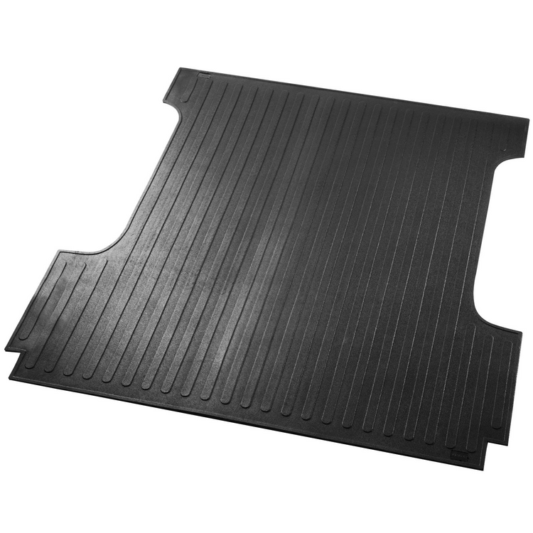 a black rubber mat with a white background