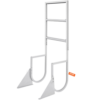 VEVOR Dock Ladder, Flip-Up 3 Steps, 350 lbs Load Capacity, Aluminum Alloy Pontoon Boat Ladder with 2'' Wide Step & Nonslip Rubber Mat, Easy to Install for Ship/Lake/Pool/Marine Boarding