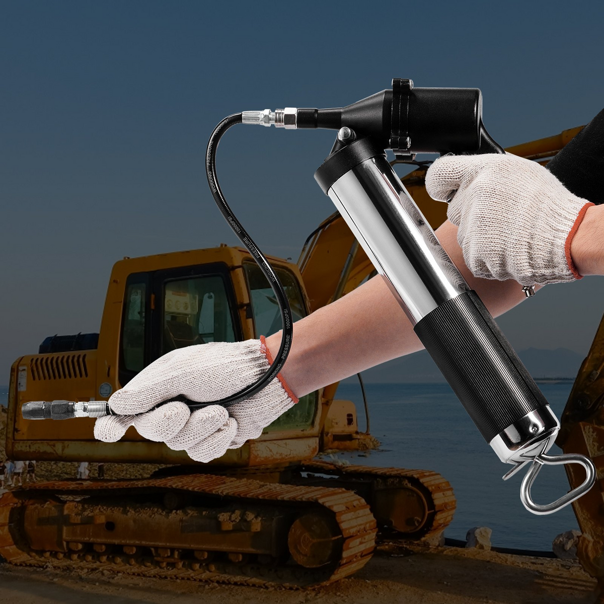 a person holding a tool