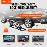 VEVOR Car Lift, 25.6" Max. Height, 5,000 LBS Capacity Portable Car Lift, with Extended-Length Plates, Heavy-duty Carbon Steel Truck Lift with 120V Power Unit, Auto Car Jack Lifts for Home Garage Shop