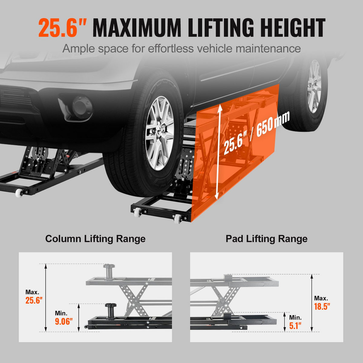 a car with a lift