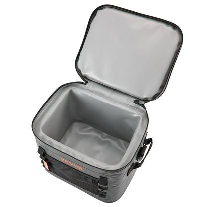 VEVOR Soft Cooler Bag, 24 Cans Soft Sided Cooler Bag Leakproof with Zipper, Waterproof Soft Cooler Insulated Bag, Lightweight & Portable Collapsible Cooler for Beach, Hiking, Picnic, Camping, Travel