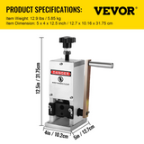VEVOR Manual Wire Stripping Machine 0.06-0.98 inches, Wire Stripper Machine with Hand Crank Portable, Wire Stripping Tool Aluminum Construction,for Scrap Copper Recycling