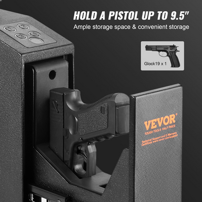 VEVOR Mounted Gun Safe for Pistols | Biometric | Quick Access | Home, Bedside, Nightstand, Wall