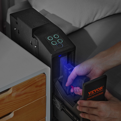 VEVOR Mounted Gun Safe for Pistols | Biometric | Quick Access | Home, Bedside, Nightstand, Wall
