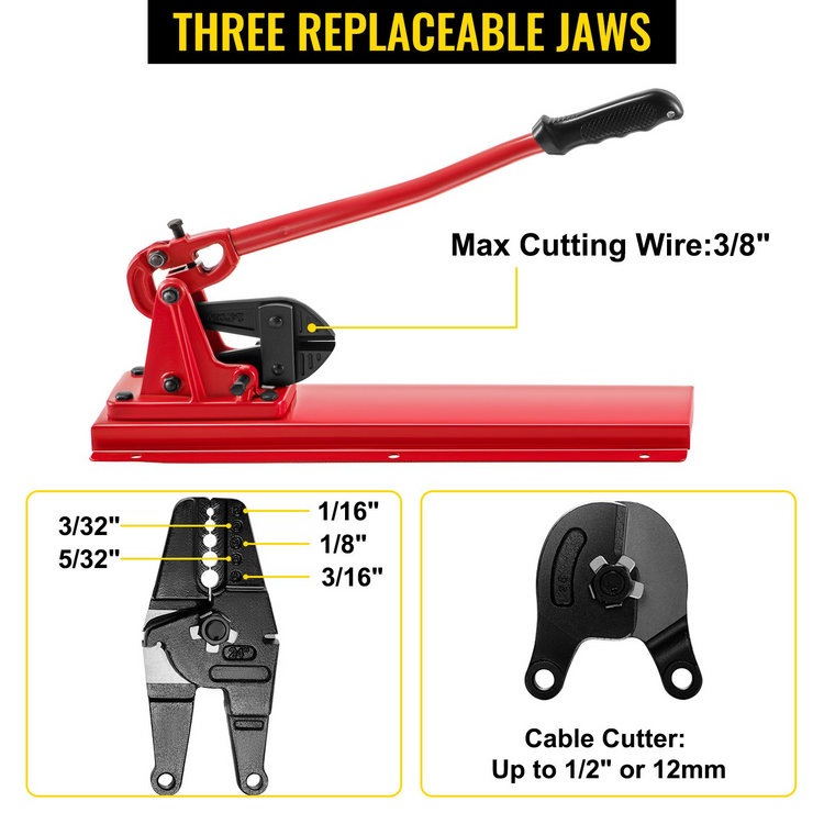 a red tool with black handles