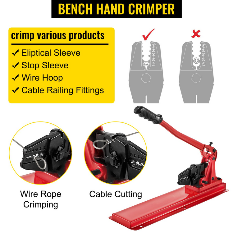 a red and black metal hand crimper