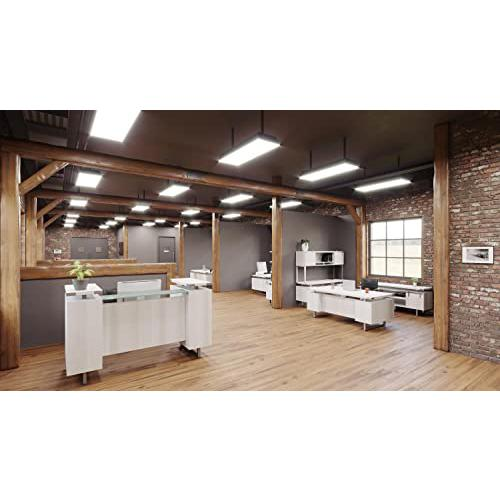 Mirella™ 72” Hutch with Sliding Wood Doors White Ash