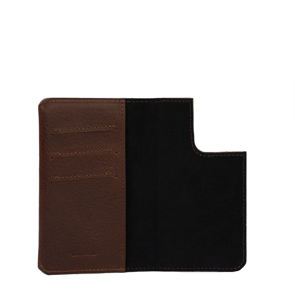 a brown and black wallet