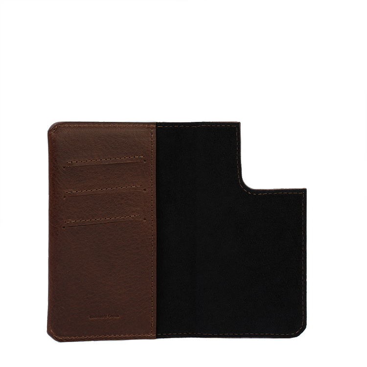 a brown and black wallet