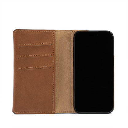 iPhone 15 series Leather Folio Case Wallet with MagSafe - The Minimalist 1.0