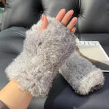 Women's Rex Rabbit-Fur Winter Gloves