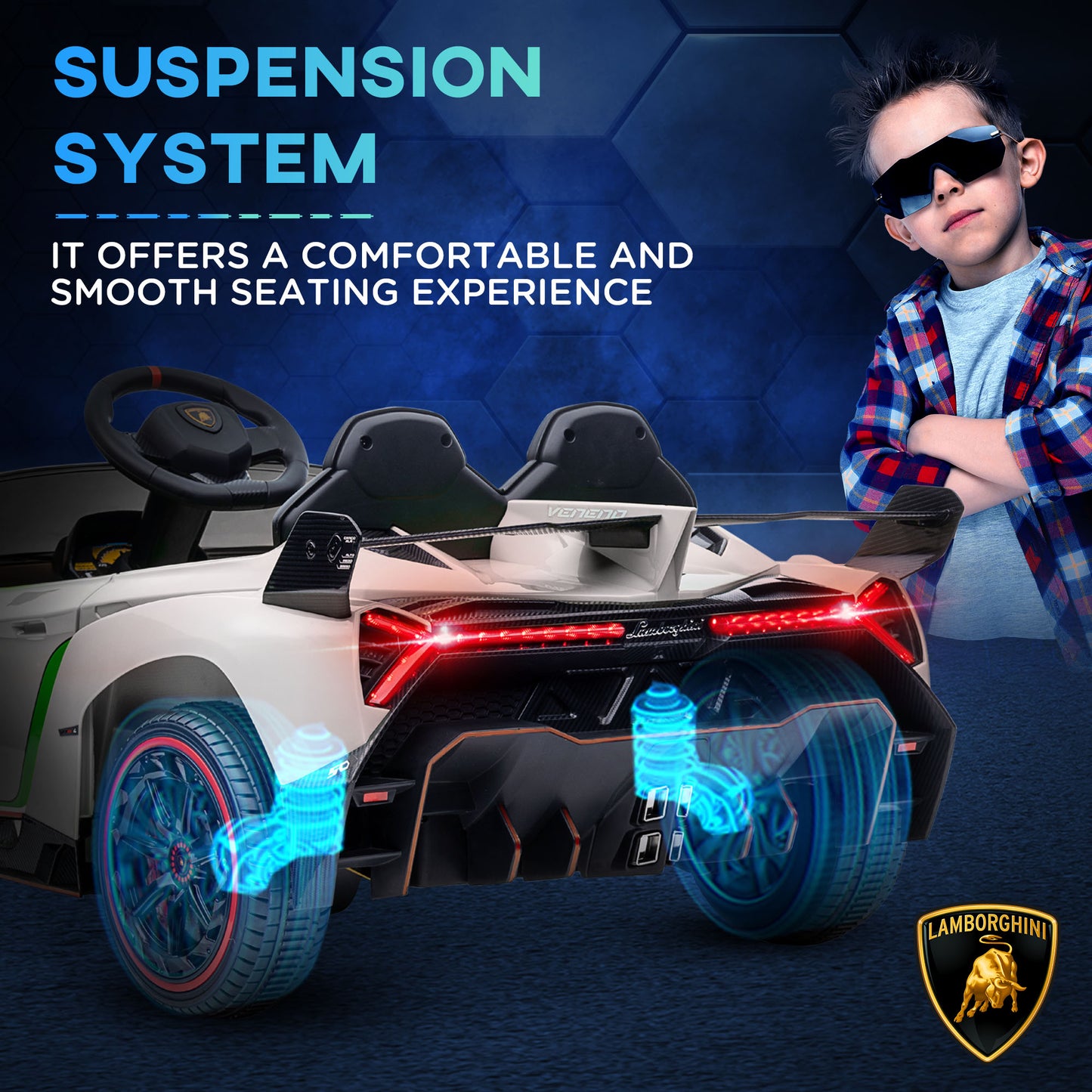 Lamborghini Veneno Licensed 12V Electric Kids Ride on Car with Bluetooth