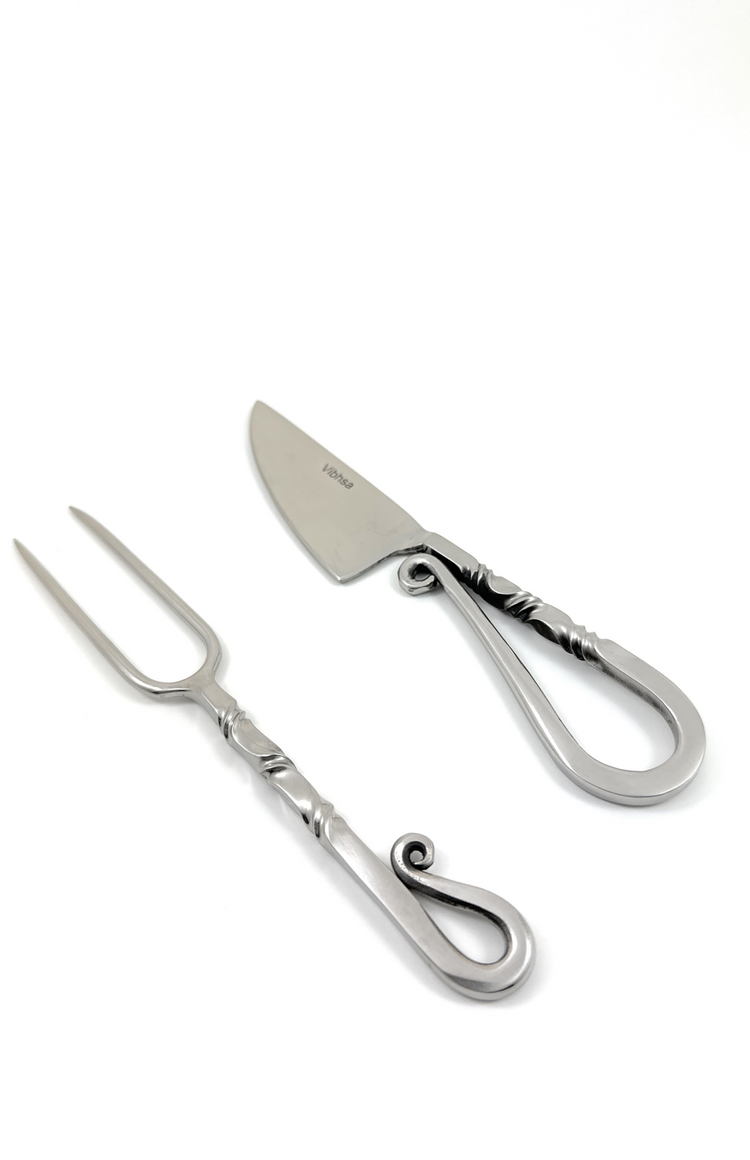 a silver knife and fork