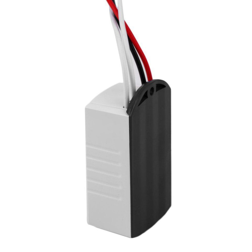 a white box with red and black wires