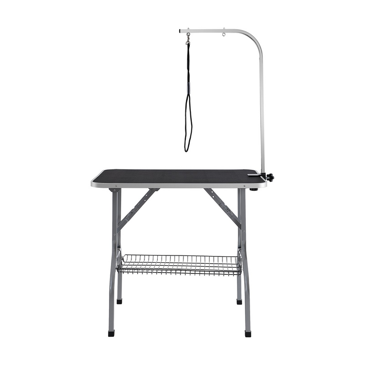 a table with a leash attached to it
