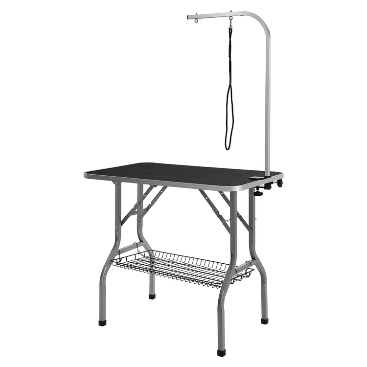 a table with a hook