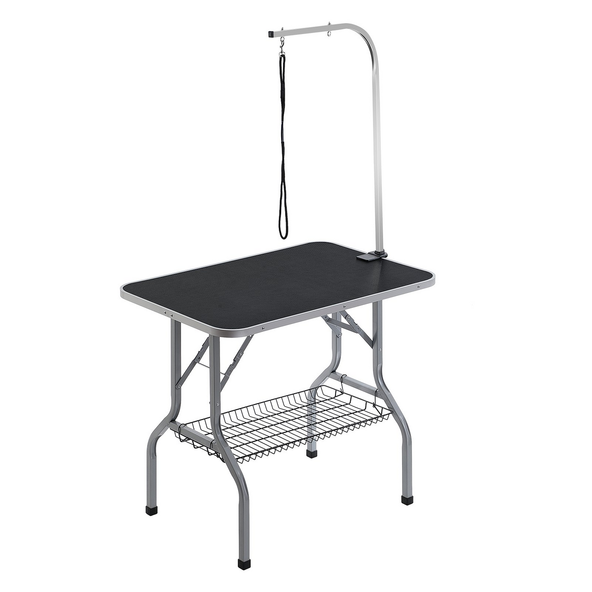 a table with a leash attached to it