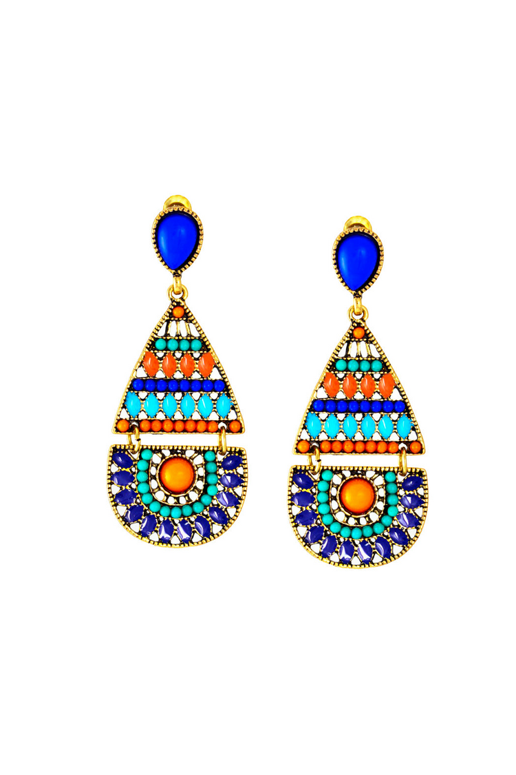 a pair of colorful earrings