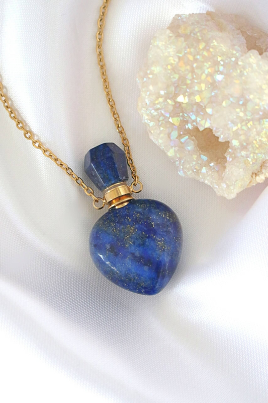 Royal Bottle | 24K Natural Lapis Lazuli Crystal Bottle Necklace