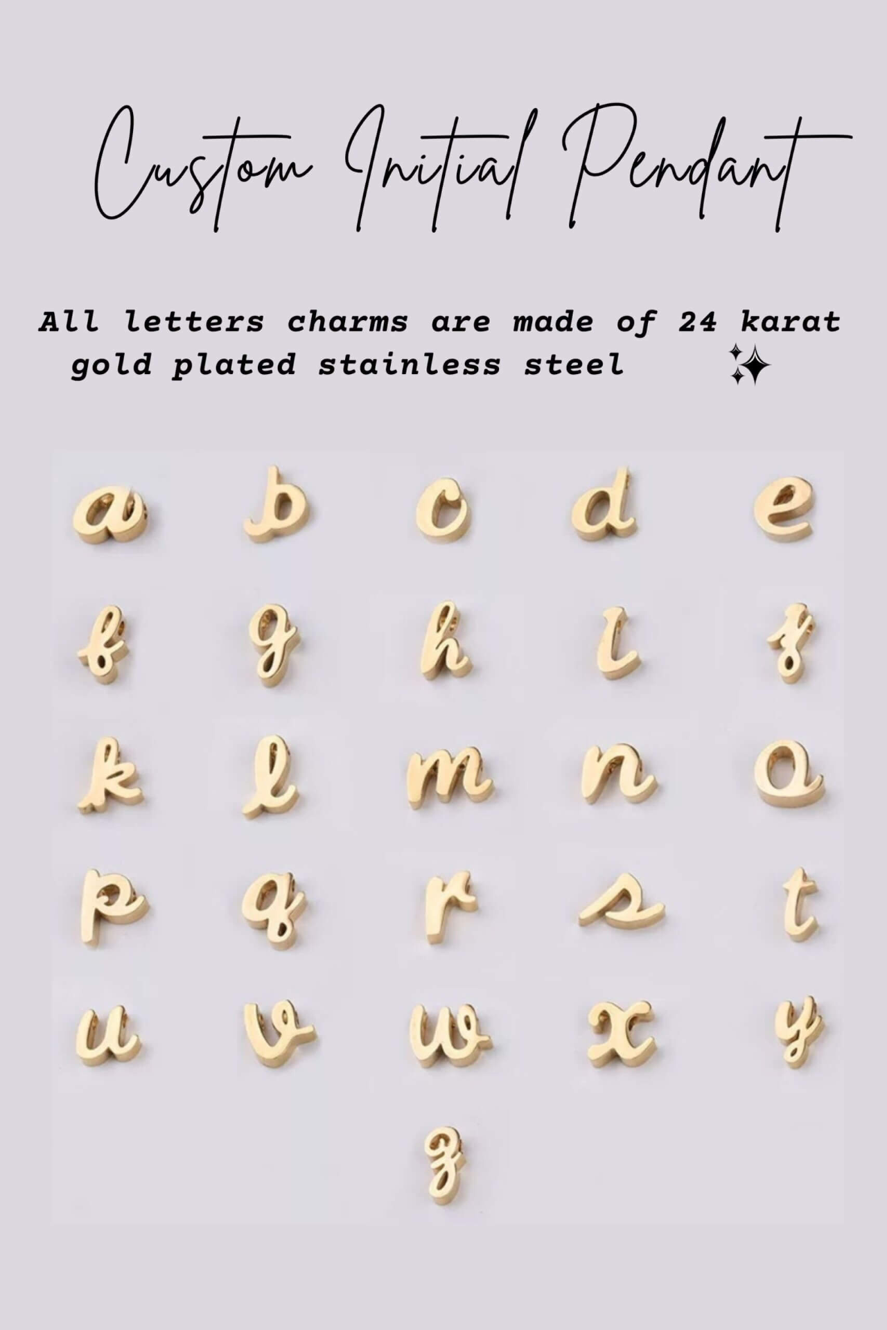 24K Minimalist Custom Initial Letter Necklace
