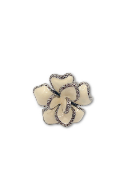 ivory Enamel 3D Flower