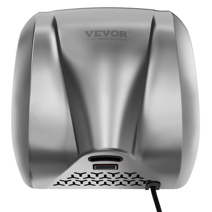 VEVOR Heavy Duty Commercial Hand Dryer, 1300W Automatic High Speed Stainless Steel Warm Wind Hand Blower, 120V Plug In/Hardwired Two Power Options, Compliant for Industry Business Restrooms