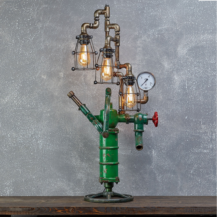 a green machine with a clock and a gauge