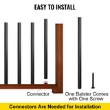 VEVOR Deck Balusters, 101 Pack Metal Deck Spindles, 26"x0.75" Staircase Baluster with Screws, Aluminum Alloy Deck Railing for Wood and Composite Deck, Square Baluster for Outdoor Stair Deck Porch