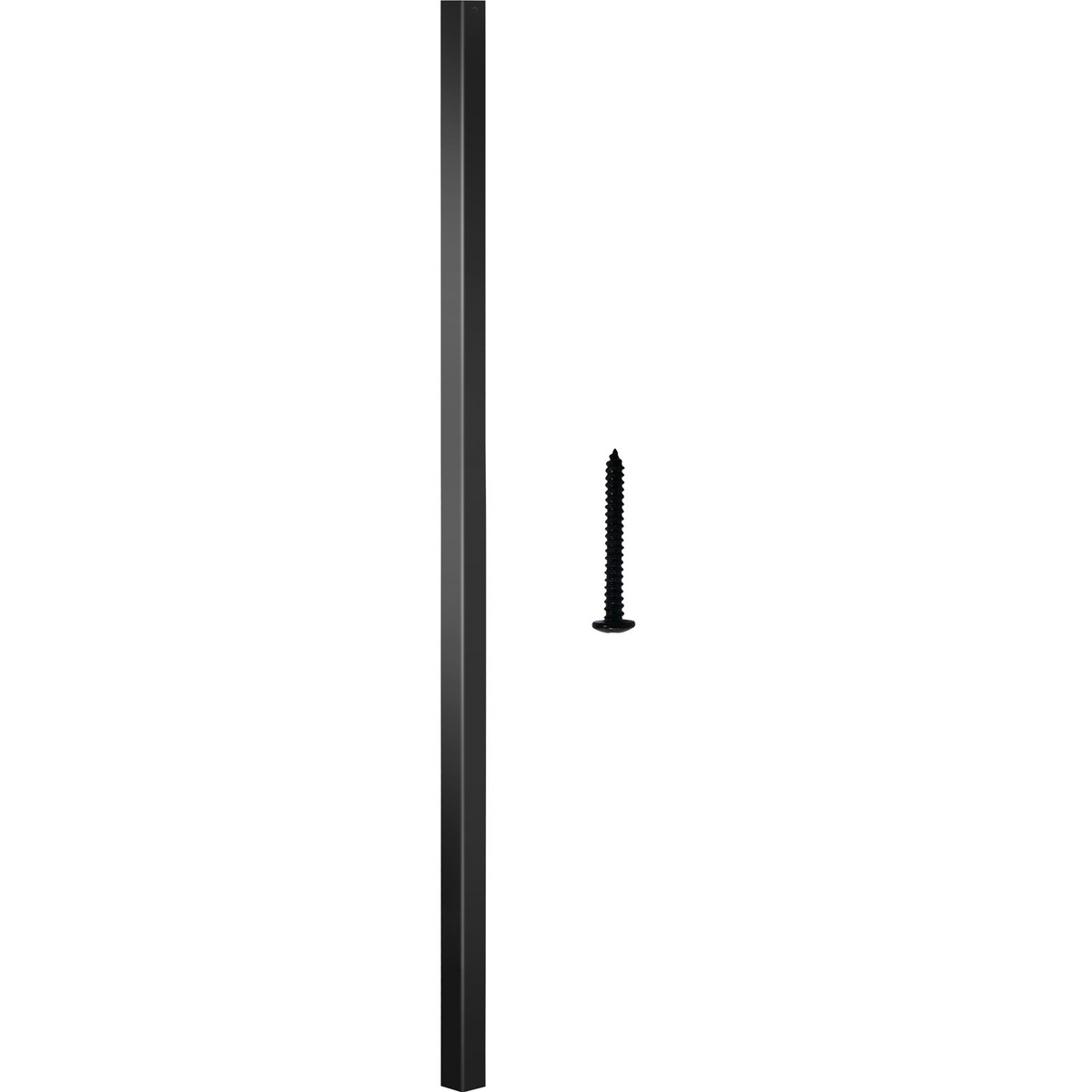 a long black metal pole with a screw