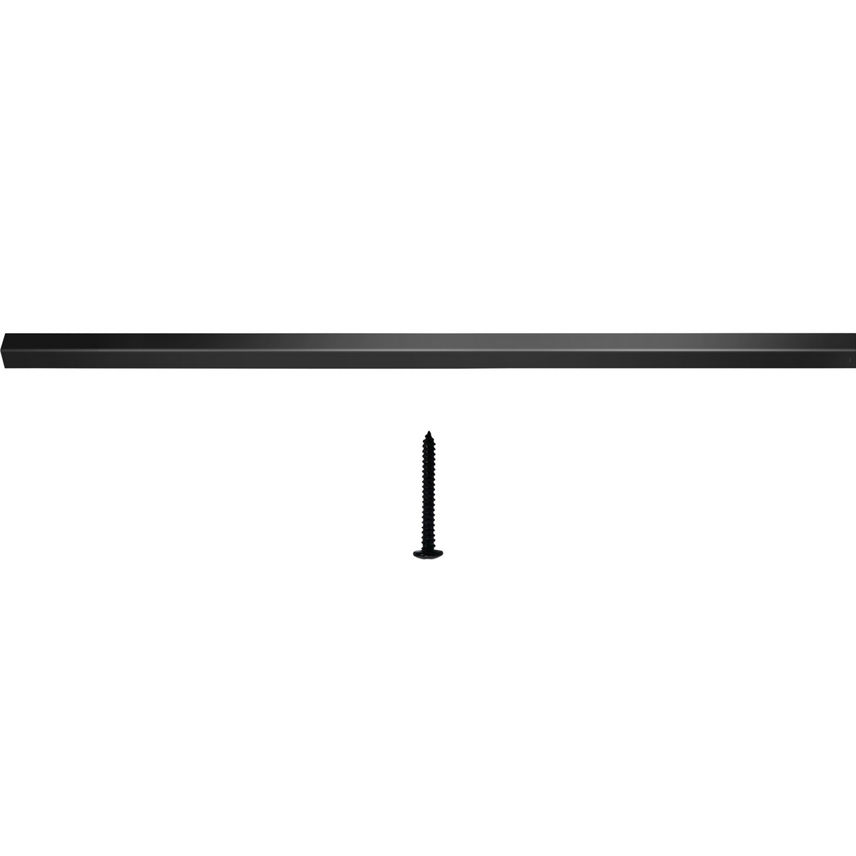 a long black metal bar and a screw