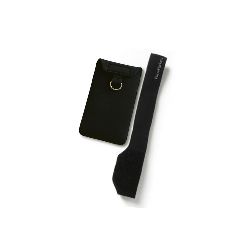 a black phone case and wrist band