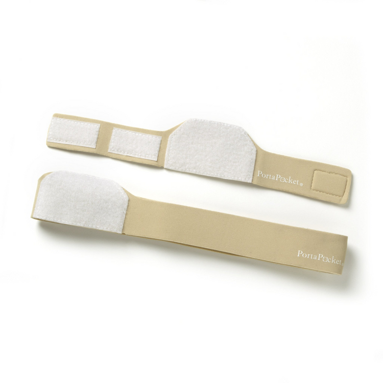a pair of white and tan straps
